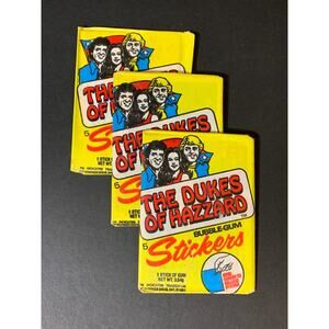 1981 Donruss Dukes of Hazzard Sealed Sticker Packs Lot of 3 Vintage